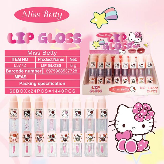 New Miss Betty double-head color-changing lipstick + lip glaze cartoon Sanrio color-changing lipstick Lipstick