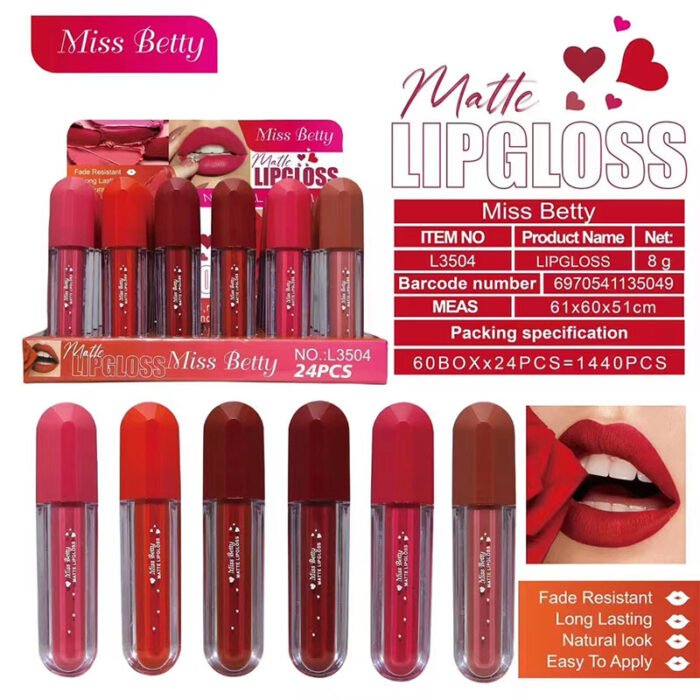 Miss Betty nude matte lip gloss long-lasting moisturizing makeup Lip gloss manufacturer wholesale - Image 7