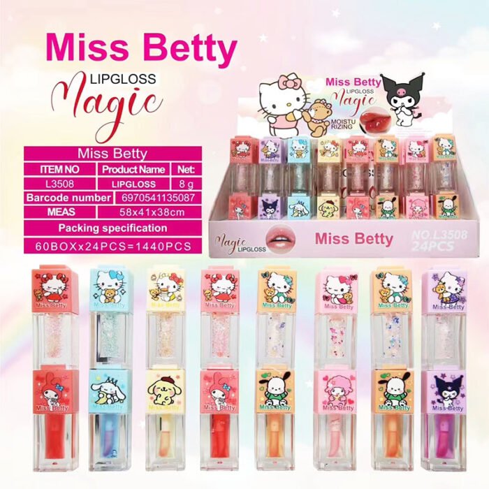 New Miss Betty double-head color-changing lipstick + lip glaze cartoon Sanrio color-changing lipstick Lipstick